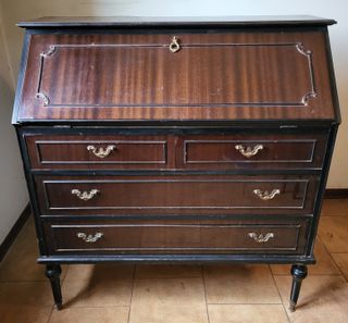 Secretaire Art Déco in legno di noce anni '50
