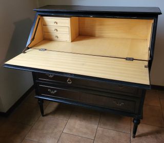 Secretaire Art Déco in legno di noce anni '50