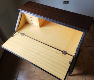 Secretaire Art Déco in legno di noce anni '50