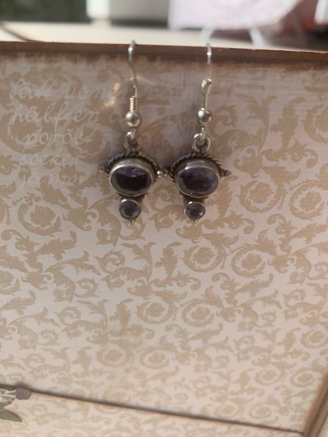 Pendientes de plata con piedra azul