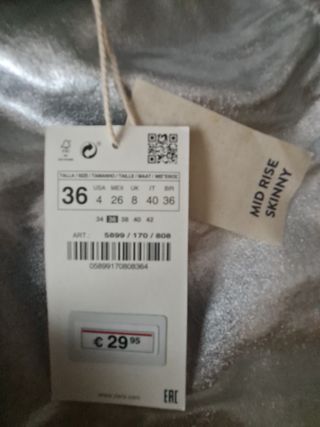 Pantalón plata ZARA