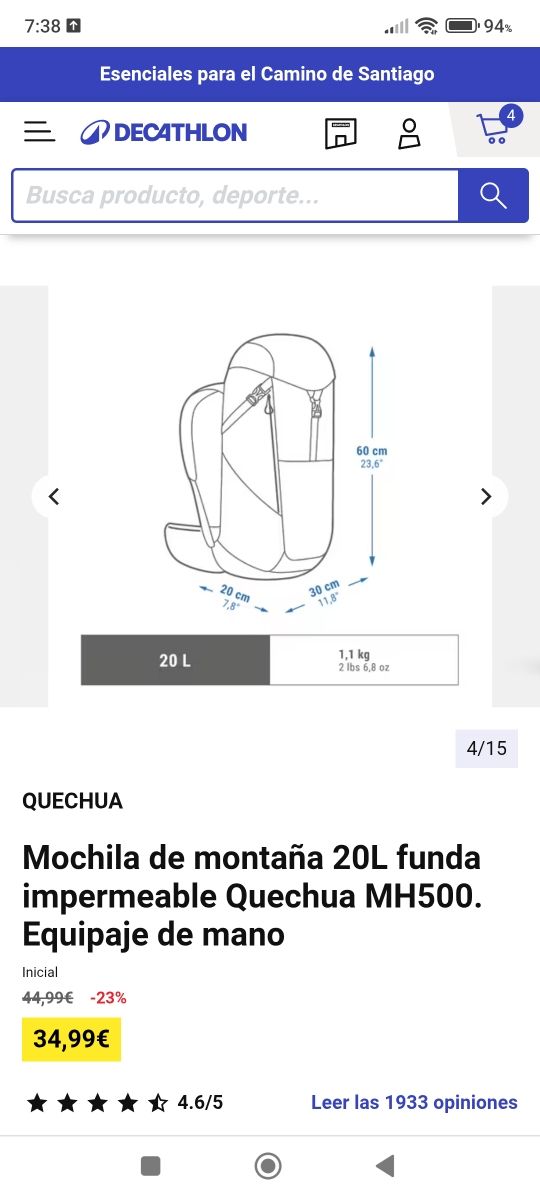 Zaino da 20L