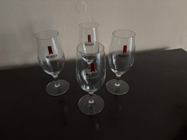 4 Calici Soffiati in Vetro Sonoro "Bormioli"