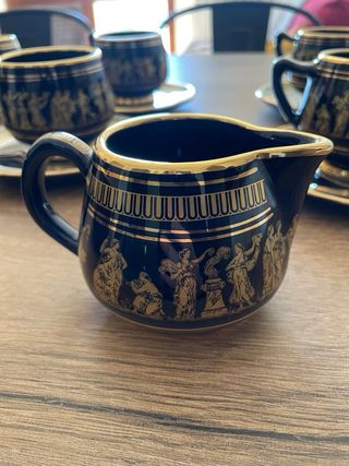 Set in ceramica cobalto nera e oro 24k