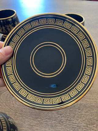 Set in ceramica cobalto nera e oro 24k