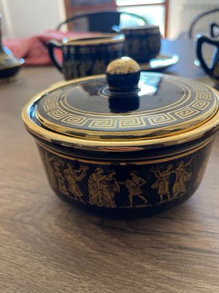 Set in ceramica cobalto nera e oro 24k