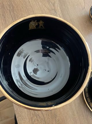 Calice in ceramica cobalto nera e oro 24k