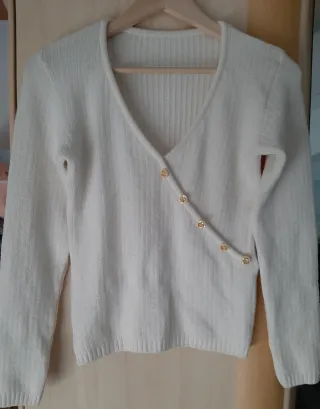 Jersey de mujer manga larga cuello pico