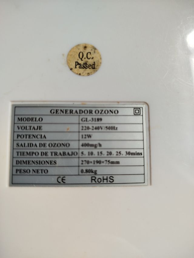 Generador de ozono
