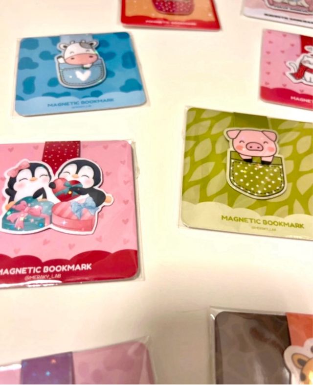 Segnalibro magnetico pinguini innamorati