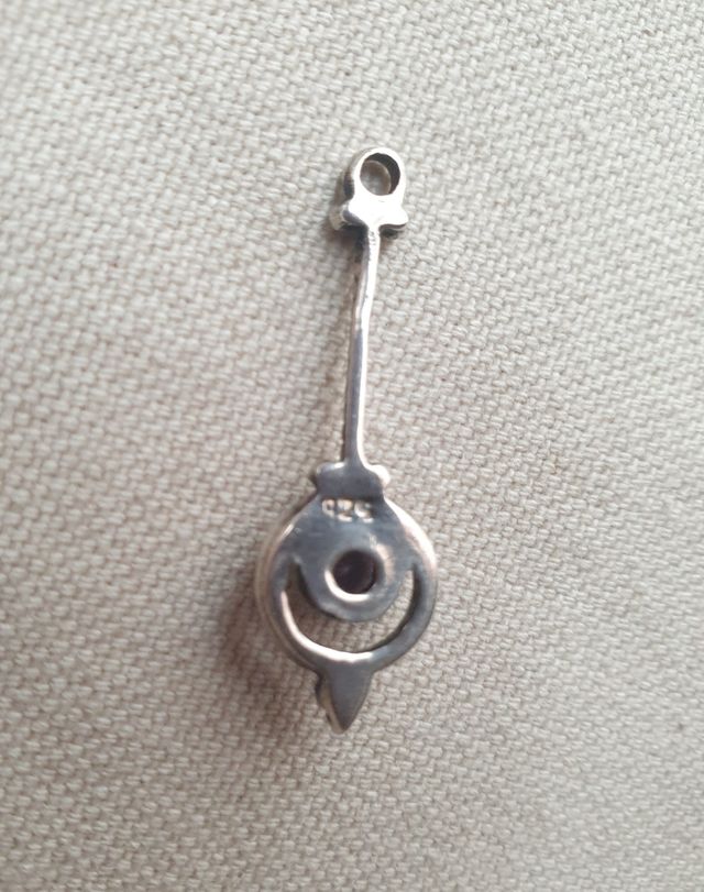 Colgante antiguo de plata y amatista