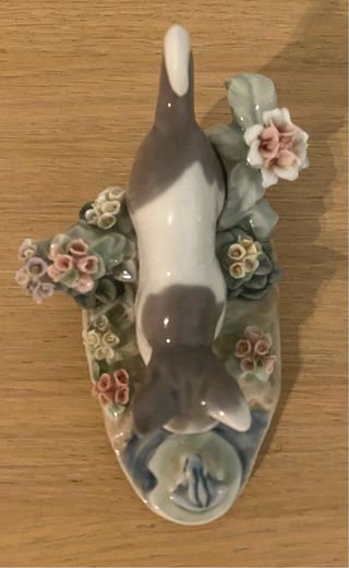 Figura porcelana gato y rana Lladró