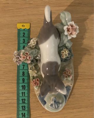 Figura porcelana gato y rana Lladró