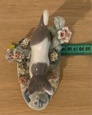 Figura porcelana gato y rana Lladró