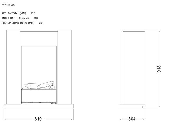Camino a vapore elettrico VIVALDI