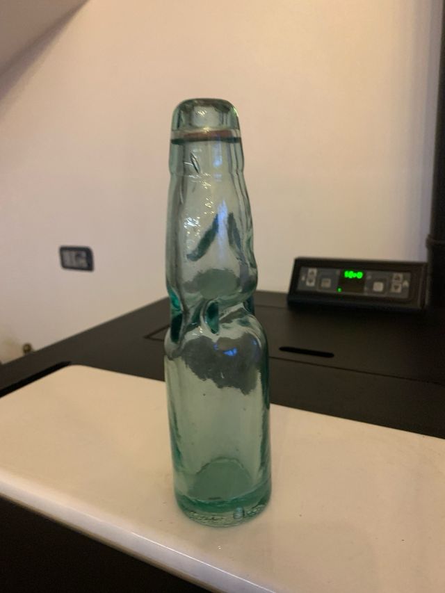 Bottiglia Gassosa con Pallina in vetro anni 40