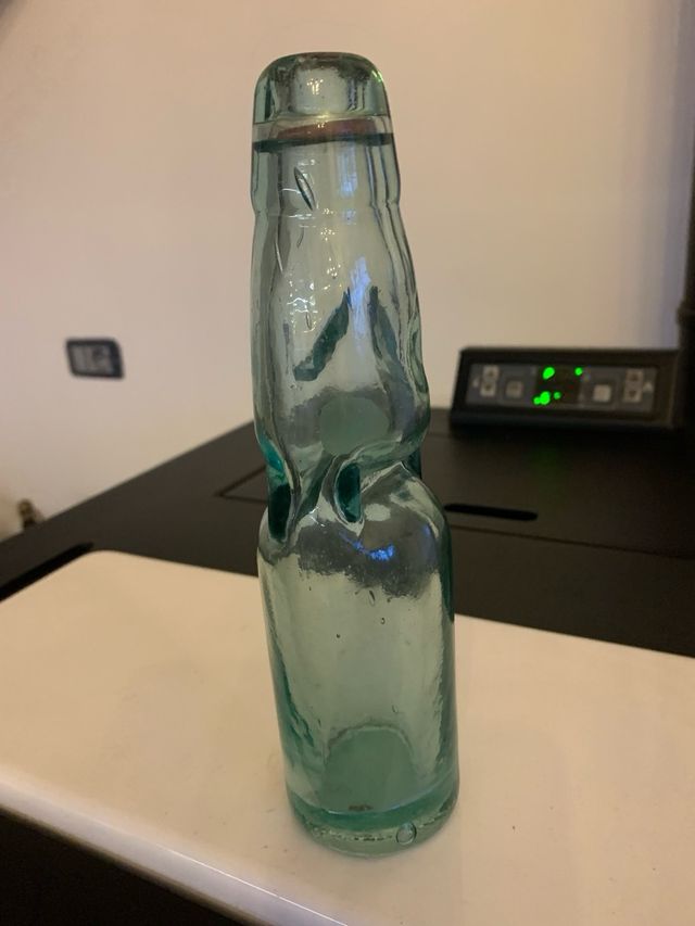 Bottiglia Gassosa con Pallina in vetro anni 40