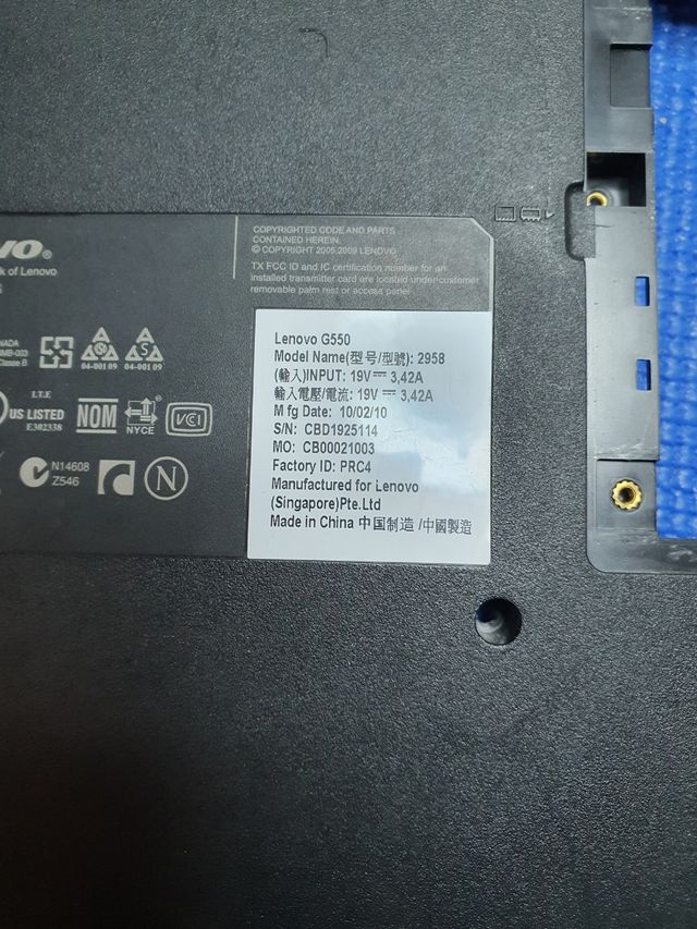 Piezas lenovo G550 todo lo que se en las fotos