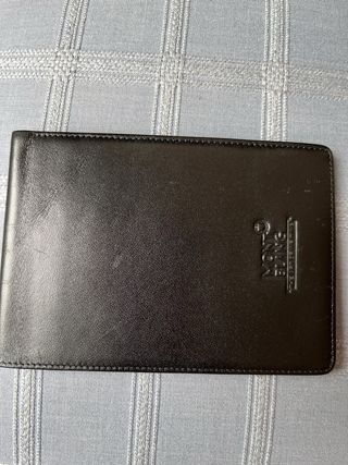 Billetero Montblanc negro de cuero
