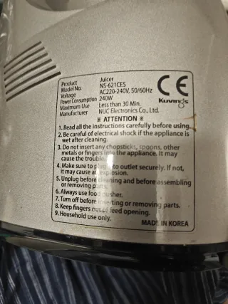 Extractor cold Press juicer kuvings