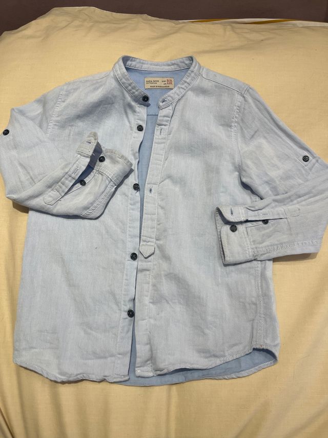 Camisa 6 años cuello maho azul