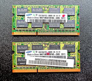 DUE MEMORIE RAM SAMSUNG DDR3 DA 2 GB