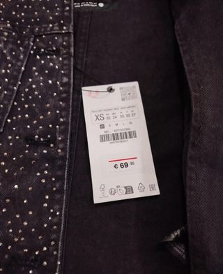 Cazadora denim brillos zara