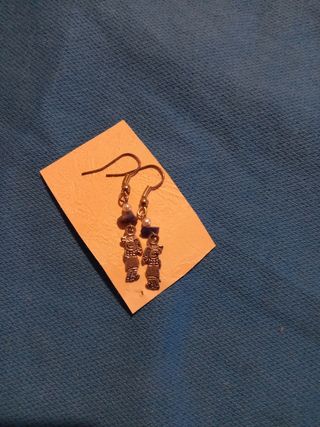 Orecchini blu con bambino