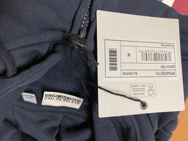 Napapjiri felpa maglione zip NP0A4FQX blue