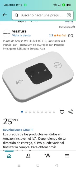 Punto de acceso wifi movil