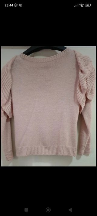 Jersey lana fina rosa bebé 
