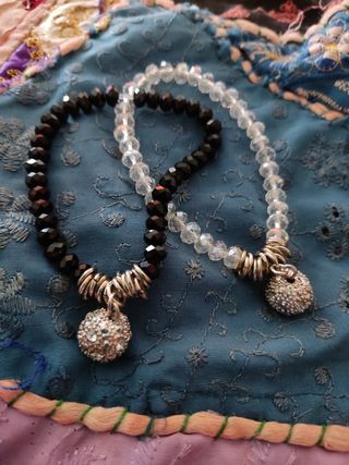 Pulsera piedras facetadas y plata 