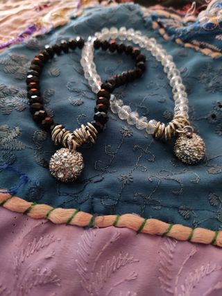 Pulsera piedras facetadas y plata 