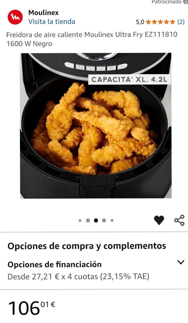 Freidora de aire moulinex