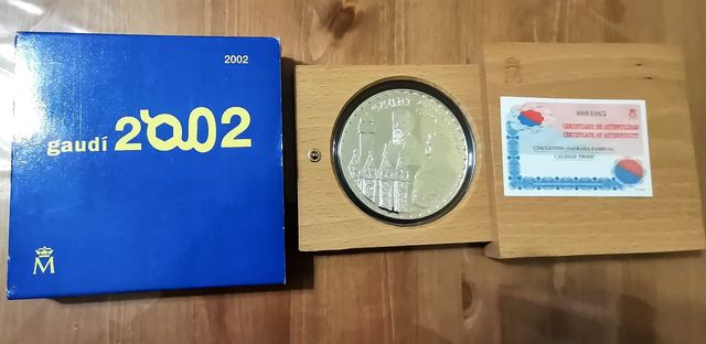 Moneda de 50 Euros Gaudí. Año 2002 Sagrada Familia