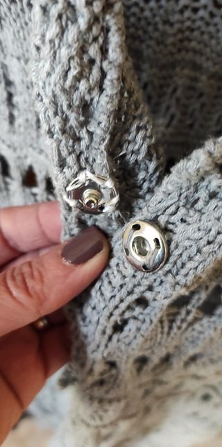 Gilet lungo beige/grigio, M