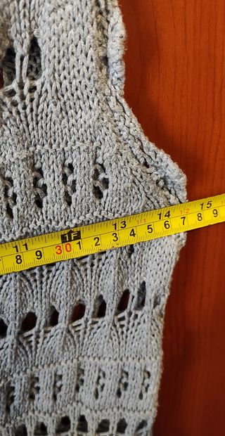 Gilet lungo beige/grigio, M