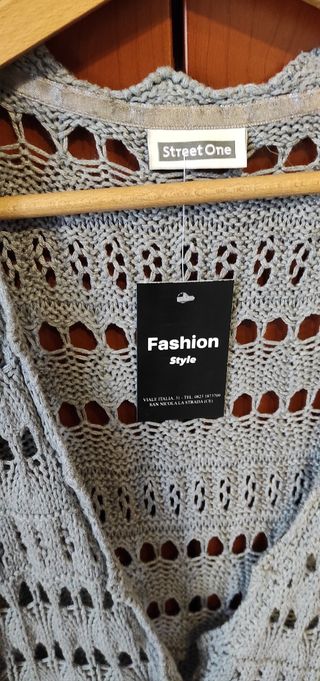 Gilet lungo beige/grigio, M