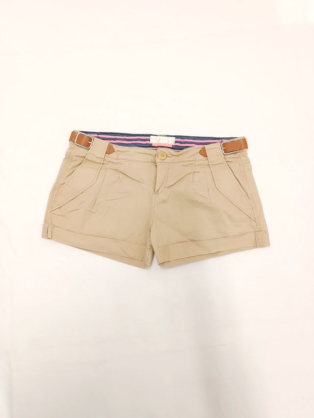 Pantaloncini corti donna M Beige cotone Bershka