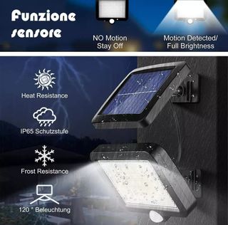 2x Lampade Faretti Solare Led Esterno 56LED Lampad