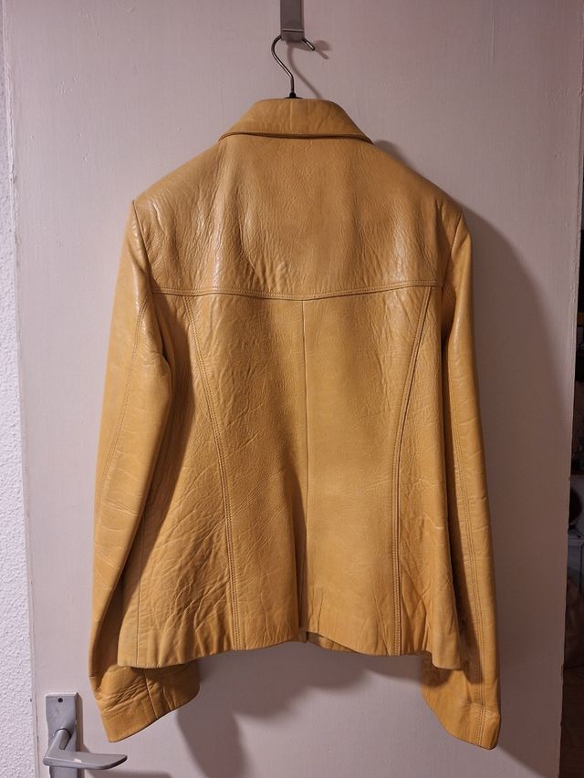 Chaqueta piel amarillo / mostaza
