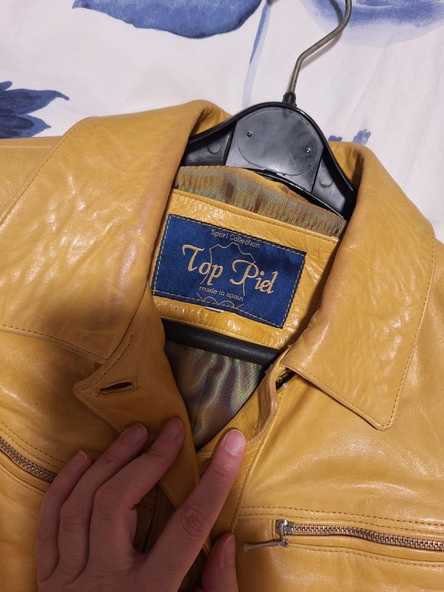 Chaqueta piel amarillo / mostaza