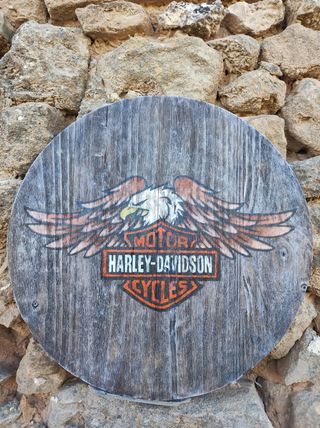 Cartel logo Harley Davidson águila 