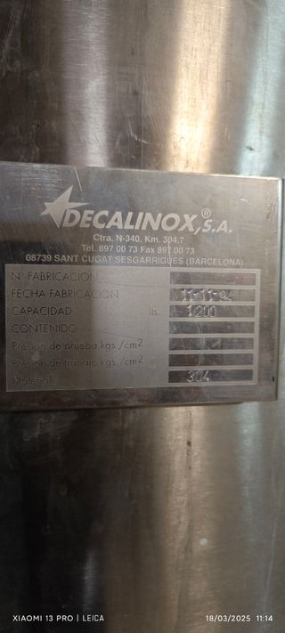 Depósito de acero inoxidable mezclador.