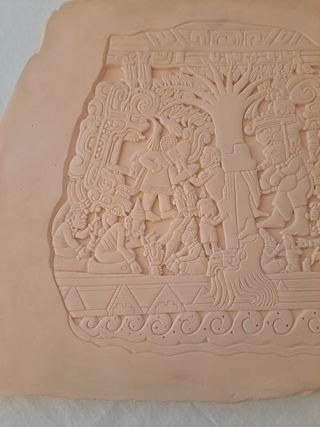 Árbol de la Vida Maya. Reproducción en piedra