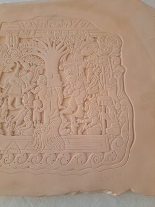 Árbol de la Vida Maya. Reproducción en piedra