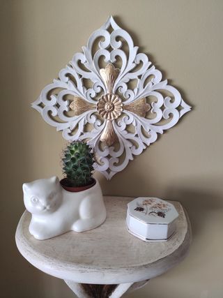 Aplique de madera boho tallado