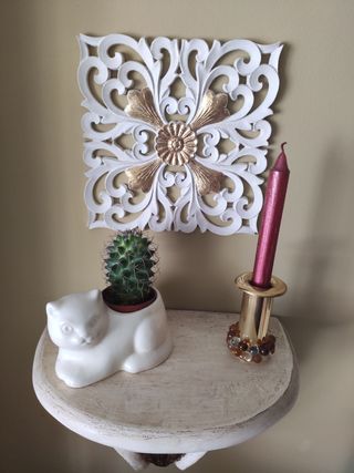 Aplique de madera boho tallado