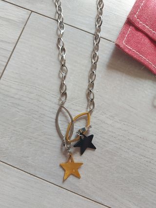 Collana Comete in acciaio con diamante