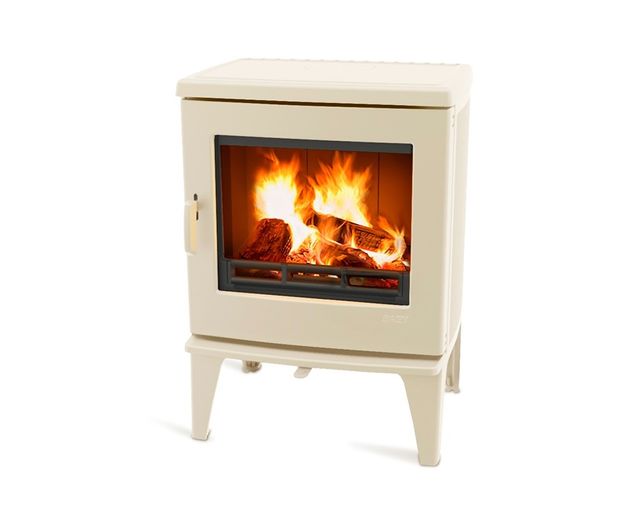 Estufa de leña fundición PEAK S esmaltada blanca